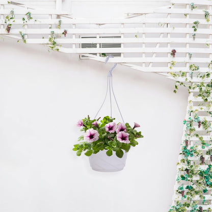 Toddmomy 10 Pack 6.7 Inch Plastic Hanging Flower Pots with Hooks Round Planters for Succulents Herbs Small Plants Indoor Outdoor Garden Hanging Baskets