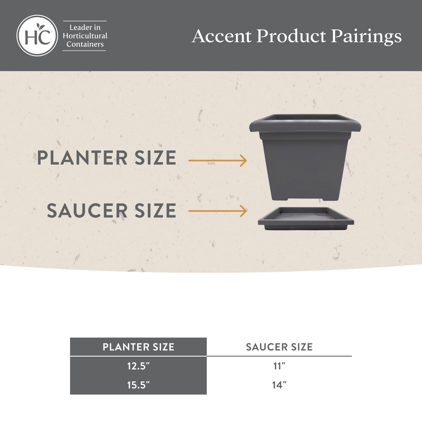 The HC Companies 15.5 Inch Accent Square Plant Pots with Drainage, Lightweight UV-Resistant Plastic Planters for Indoor & Outdoor Plants, 2-Pack Flower Pots for Garden, Office & Home Decor, Chocolate