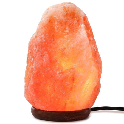 Needs&Gifts Himalayan Salt Lamp, Natural Crystal Rock Lamp Pink Light, Hand Crafted Wooden Base Direct from Foothills of The Himalayas Home Decor, Dimmable lamp Pinkish-orange 4-7LB (N23)