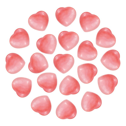 PATIKIL 20 Pcs Natural Heart Shaped Crystal Stone, 0.6 Inch Mini Polished Love Gemstone Crystal, Pocket Rock Engraved Worry Stones for Women Gifts Meditation, Watermelon Red