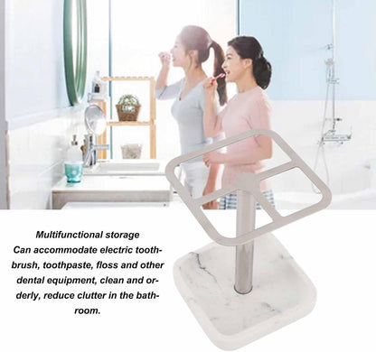 Toothbrush Holder Stainless Steel Bathroom Storage Organizer Toothpaste Stand Rack 304 Holder, Stand, Rustproof Metal 3 Slots Space Saving for Vanity, Countertops (Silver)