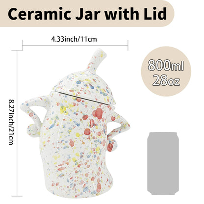 GXOPIEV Ceramic Canister with Attitude 28oz Sassy Canister, CeramicTea Canister, Colorful Ceramic Coffee Canister for Coffee Beans, Tea, Sugar, Salts, Spice and More (800ml)