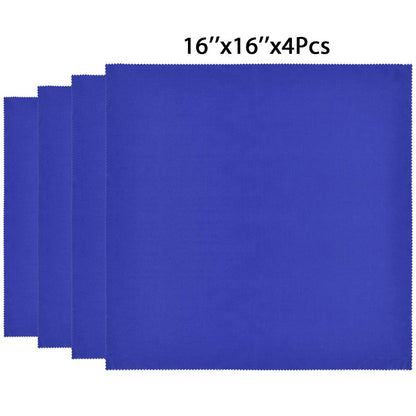 Wisdompro Extra Large 4-Pack Microfiber Cleaning Cloth For Laptop, LCD TV, Computer Screen, Monitor, Tablet, Camera Lens, Glass, Lenses, Phone, iPhone, iPad, other Delicate Surface - Blue (16x16 Inch)