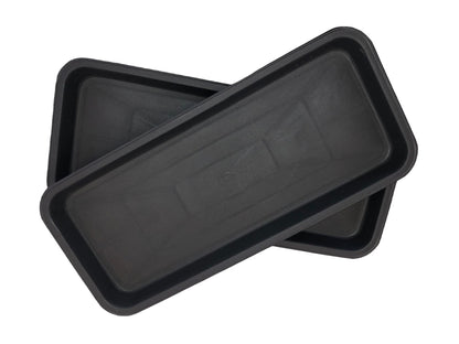 Decorative Heavy Duty Tray/Saucer (2 Pack) Rustic Medieval/French Country Look, Pot/Planter Base for Indoor/Outdoor Decor Use. Long Lasting, Reusable Light Weight (17 inches, Black)