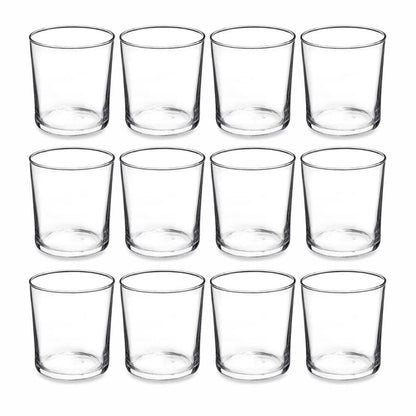 PMLAND Clear Glass Votive Candle Tealight Holders - Bulk Pack of 12