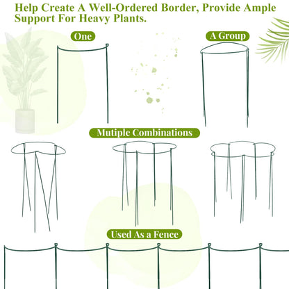Tioncy 9 Pcs 48″ H x 15.8″ W Plant Support Stakes Cages for Garden, Metal Half Round Plants Tension Rods for Indoor Outdoor Large Tall Flower Vegetables Tomato Peony Rose Support