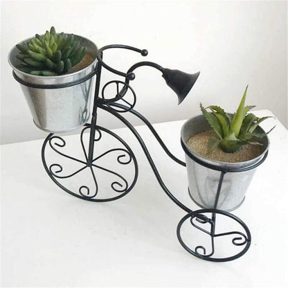Lovely Bicycle Flower Pots Holder Plant Stand Modern Stable Metal Flower Pot Display Rack for Indoor Outdoor Balcony Home Garden Black