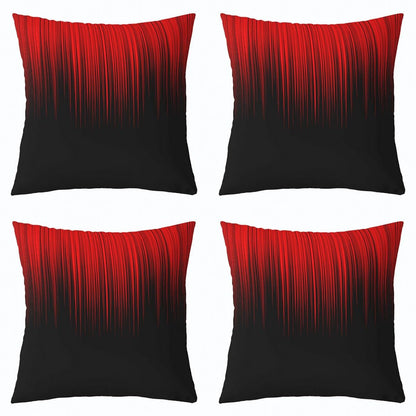 Pack of 2 Geometric Abstract Ombre Decorative Throw Pillow Covers, Soft Red Black Striped Square Cushion Case Set for Couch Sofa Bedroom Living Room, Modern Pillow Cases Pillowcases, 20x20 Inches
