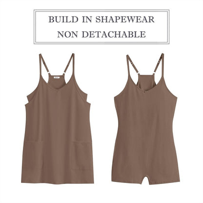 ANRABESS Women Athletic Dress Summer Tennis Workout Active Sports Mini Romper Dress Built in Shorts Travel Vacation Clothes Coffee XX-Large
