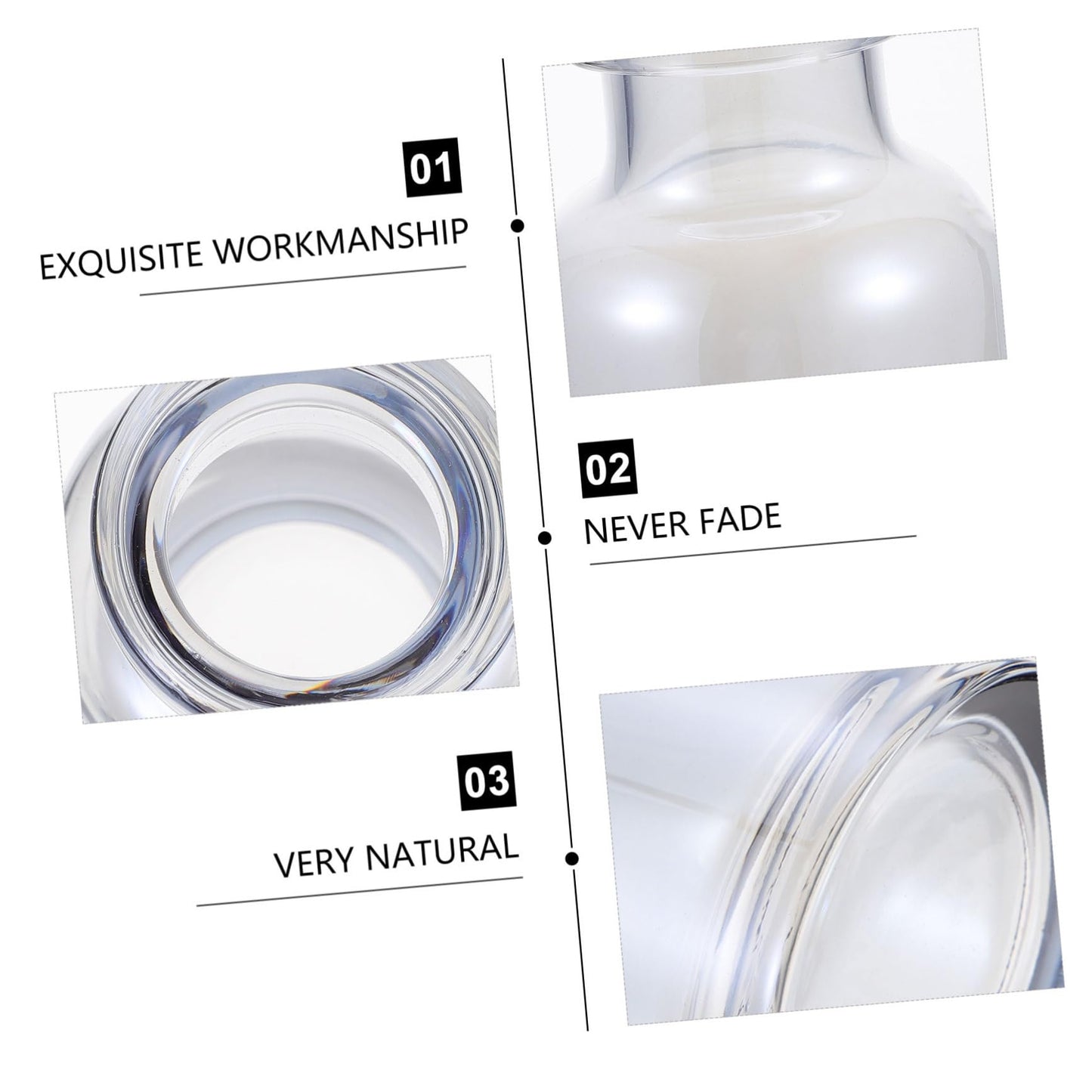 Healifty Glass Hydroponics Vase for Desktop Planter Simple Transparent Terrarium for Home Decoration Small Mouth Glass Vase for Office and Indoor Plants