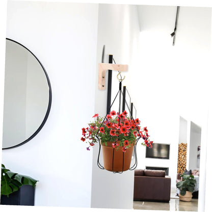 jojofuny 2pcs Wood Plant Wall Hooks Heavy Duty Hanging Plant Hangers for Indoor Outdoor Garden Planter Hooks with Natural Wood Finish