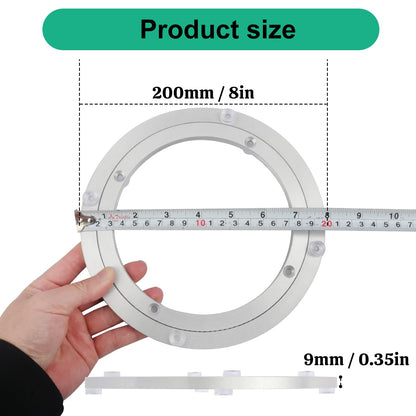 Yiksonyo 3 Pack 8 Inch Aluminium Alloy Turntable Bearing, Heavy Duty Swivel Turntable Lazy Susan for Round Dining Table, 8" Smooth Swivel Turntables for Lazy Susan Dining Table?Silver