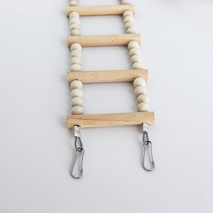 Bird Ladder Bridge, Wooden Pet Hamster Climbing & Swing Toys, Cage Accessories for Birds Rats Parrots Hamster Squirrel Sugar Gliders Parakeets Cockatiels - 8 Steps - 19.3 x 3.14 Inch