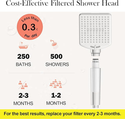 Homlord Filtered Shower Head with Handheld - High Pressure 6 Modes, 120 Anti-clog Nozzles, Detachable Showerhead with Hard Water Filters, Extra Long 6ft Hose, Power Wash Mode to Clean Bathroom, Pets