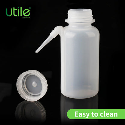 Utile 6 Pcs Wide Mouth One-piece Wash Bottle with Integrally Molded Bottle, 6pcs of Vol.250ml Wash Bottle, LDPE Material, 5511.6252.6