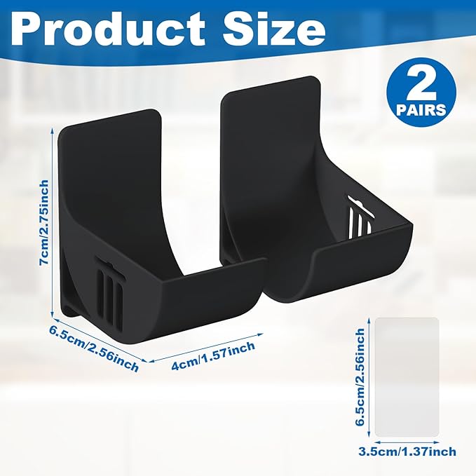 4pcs 2.5 Inch Small Trash Bag Holder, Plastic Trash Bag Dispenser Roll Holder Wall Mount Shopping Grocery Roll Organizer for Cabinet Kitchen Organization and Storage Rack (Black)
