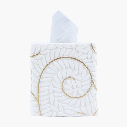 Hymmah Modern Square Tissue Box Cover Holder,Bathroom Accessories Decor Unique Design Tissue Box Cover for Bathroom Vanity Counter Tops Also Great for Bedrooms and Living Rooms