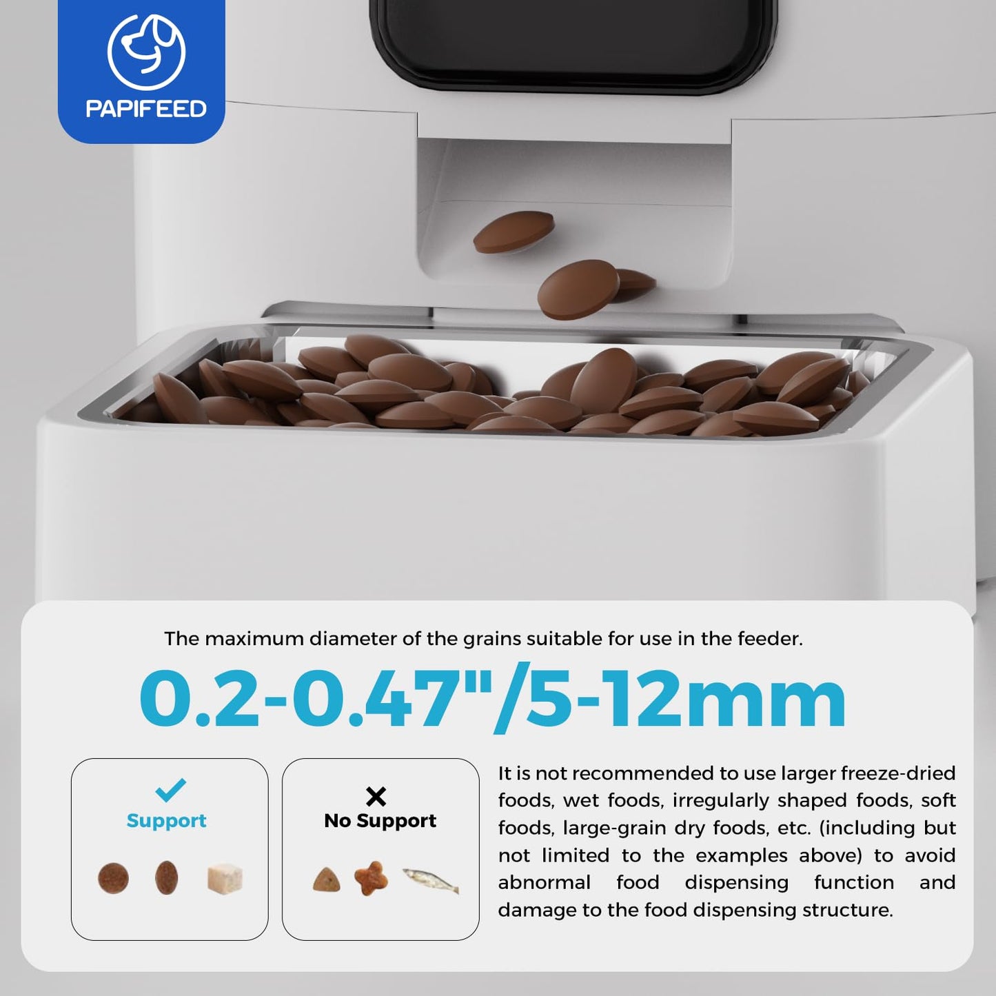 PAPIFEED Smart Automatic Cat Feeders: WiFi Pet Feeder with APP Control for Remote Feeding, Detachable for Easy Clean, Automatic Cat Food Dispenser with Alexa,1-30 Meals Per Day for Dog (6L/25Cup)