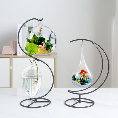 Maibloln Ornament Display Stand Hanger Rack Hook Chrismas Ornament Party Decoration Holder Air Plant Flower Pot Hanging Terrarium Home Office Decoration(S-Style)