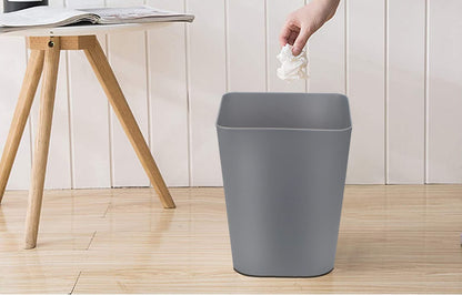 Feiupe 1.6 Gallon Small Trash Can Wastebasket for Kitchen Office Bathroom,Pack of 2(White+Gray)