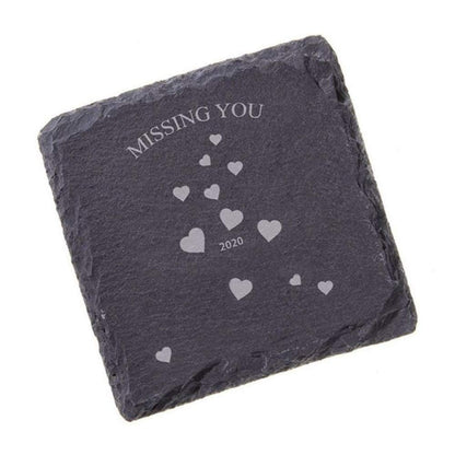 MONKEY SUN 60 Pack 4 x 4 Inch Gorgeous Black Slate Stone Coasters Bulk Square Slate Stone Cup Coaster for Drink Bar Kitchen Home, Handmade Natural Rough Edge, Set of 60