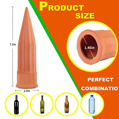 TKSCUSR Self Watering Spikes -4 Pack Terracotta Plant Watering Stakes Devices Vacation Self-Watering Stakes for Indoor/Outdoor Plants