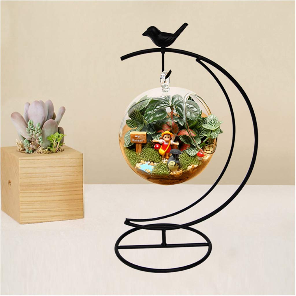 WAJJ Ornament Display Stand, 2 Pack Iron Hanging Stand Rack Holder for Hanging Glass Globe Air Plant Terrarium, Witch Ball and Home Wedding Decoration ( Moon Birds)