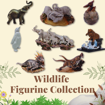 Comfy Hour 9.2" Large Elephant Figurine, Realistic Wildlife Sculpture, Decorative Safari Home Office Desktop Accent, Stone Resin Artisan Statue, 1 Unit (Elephant Friends and Family)