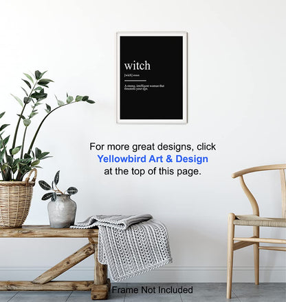 Witch Pagan Wall Art & Decor - Wicca Wiccan Witchcraft Altar Supplies - Gothic Home Decor - Goth Room Poster Print - Black Magic Wall Print - Witchy Gifts for Women