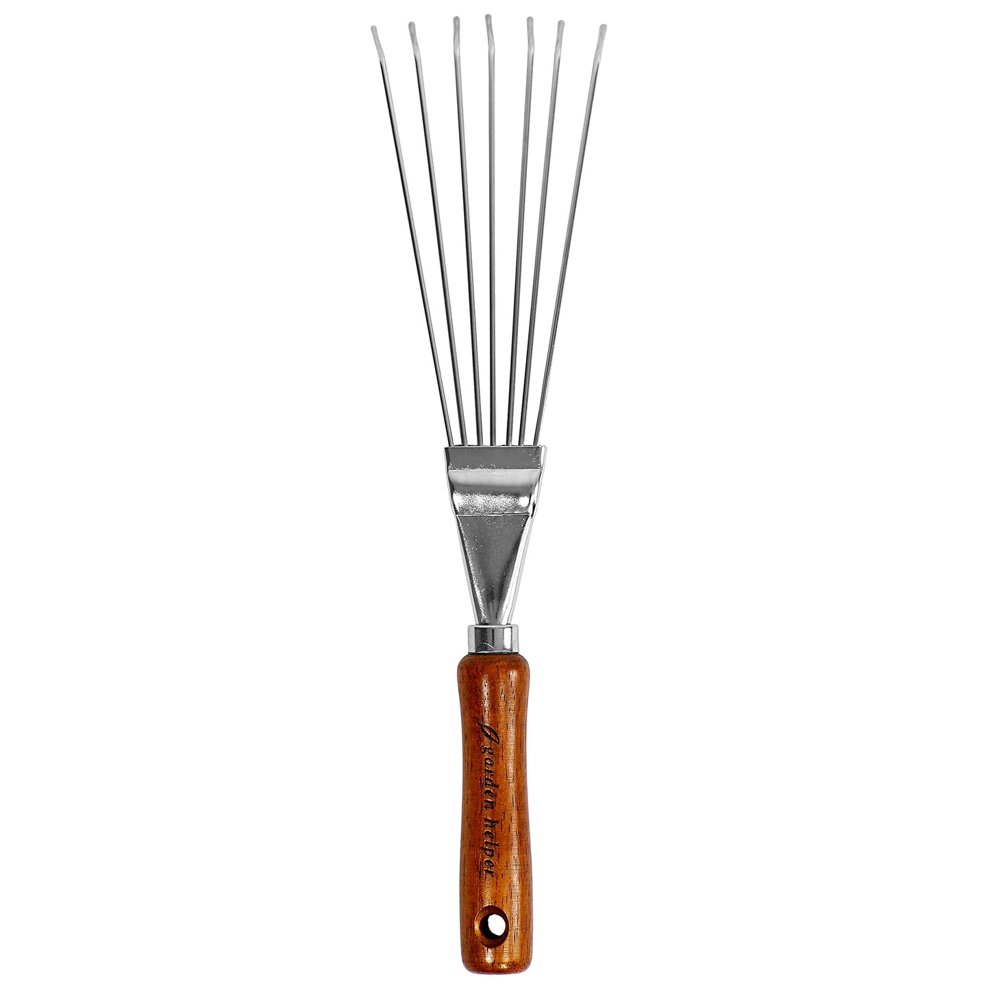 Japanese Hand Rake Garden Tool - Japanese Steel with Wood Handle - Small Rake for Leaves, Handheld Garden Cleaning Tool - Made in Japan