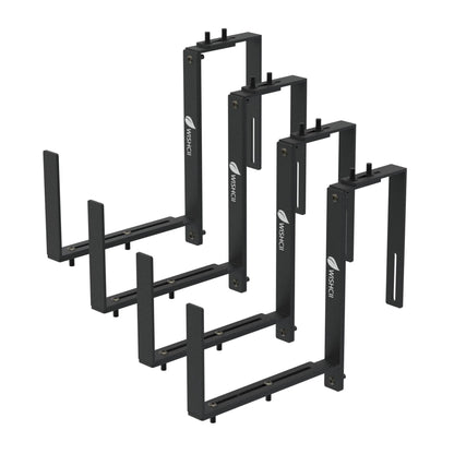 WISHCII Window Box Brackets, (5.9 to 11.8 Inches) Adjustable Planter Box Brackets, Heavy Duty Iron Flower Box Holder for Railings,- Perfect for Balconies, Fences, and Gardens (Classic Shape,4 Pack)