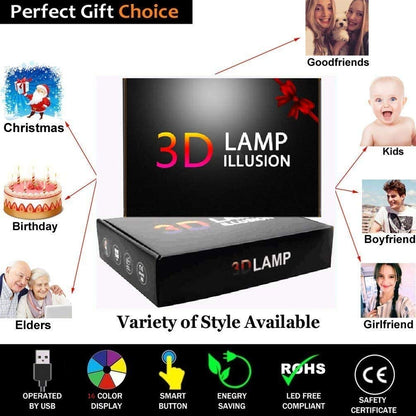 YTDZLTD Creative 3D Yoga Meditation Night Light 16 Colors Changing USB Powered Remote Control Touch Switch Decor Lamp Optical Illusion LED Table Desk Lamp