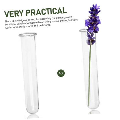 Cabilock 4pcs Glass Hydroponic Propagation Tubes for Plants Small Test Tube Vase Terrarium Container for Desktop Water Plants Floral Decor