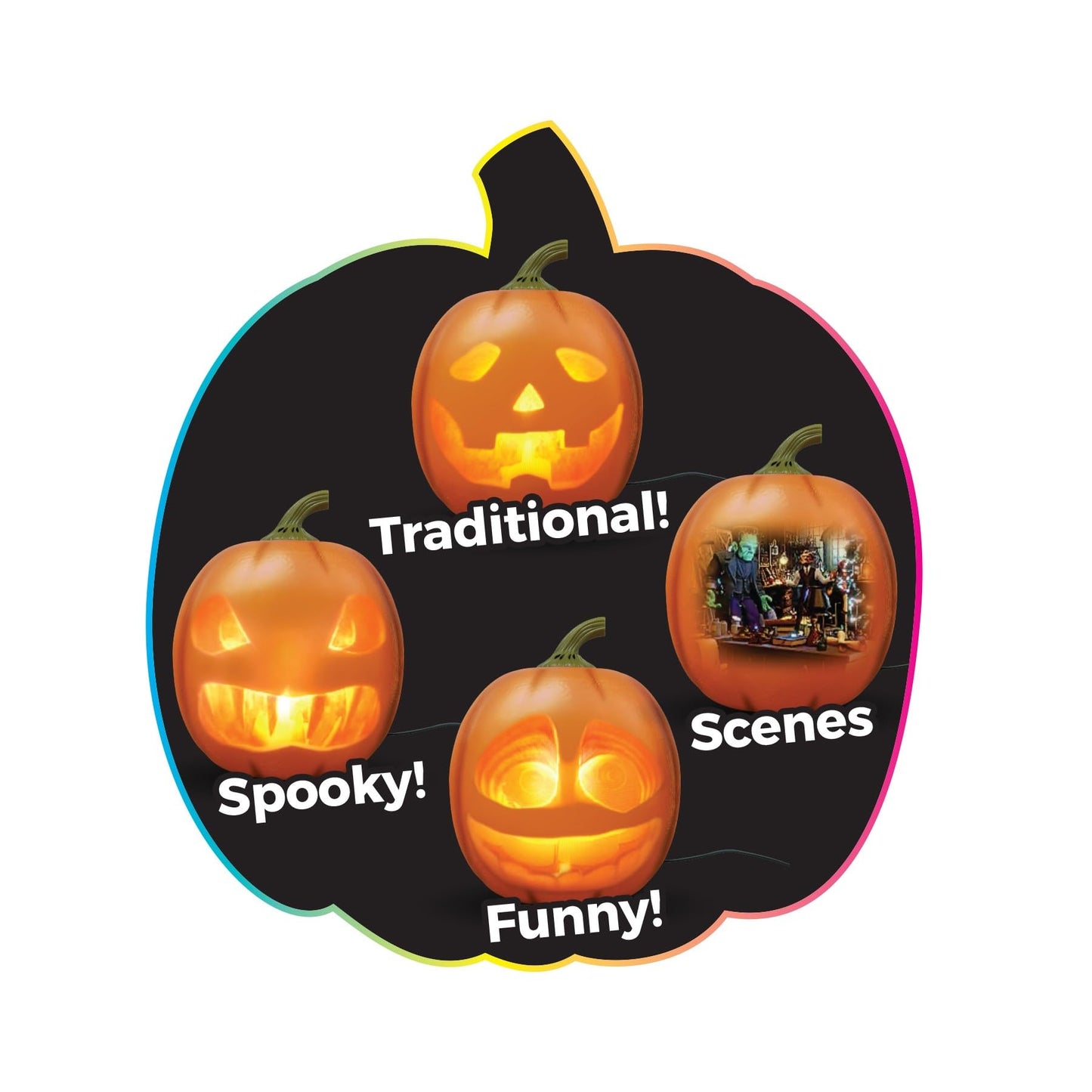 ANIMAT3D Jabberin' Jack Motion Sensor 12 Inch XL Talking Animated Orange Pumpkin with Built in Video Projector and Speaker Includes 80 Minutes of Content