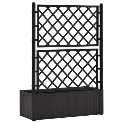 MNISDFL Metal Garden Planter Crop Bed Garden Planters Outdoor Planters Garden Raised Bed with Trellis and Self Watering System Anthracite Raised Flower beds for Growing Vegetables and Flowers