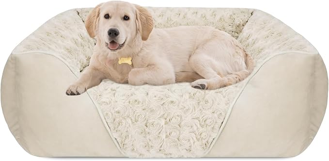INVENHO Large Dog Bed Rectangle Washable Orthopedic Soft Calming Sleeping Durable Pet Cuddler with Anti-Slip Bottom