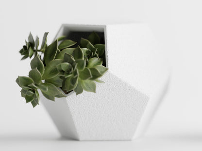 Gallery of Drip 【GeoTrio Modern Geometric Planters】– 3-Piece Faceted Pot Set for Succulents, Cactus, and Indoor Plants – Minimalist Desk Decor, Stylish Gift for Plant Lovers (Pure White)
