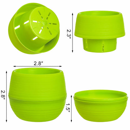 Elsjoy 30 Pack Mini Succulent Pot, 3 Inch Plastic Seed Starter Pots Small Cute Succulent Planter with Drainage for Indoor & Outdoor Plants, Home Decor, Free Assembly