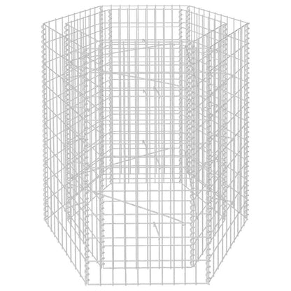 YAFF Hexagonal Gabion Raised Bed in Silver Galvanized Steel, 39.4 x 35.4 x 39.4 inches - Heavy Duty 1400 kg Capacity