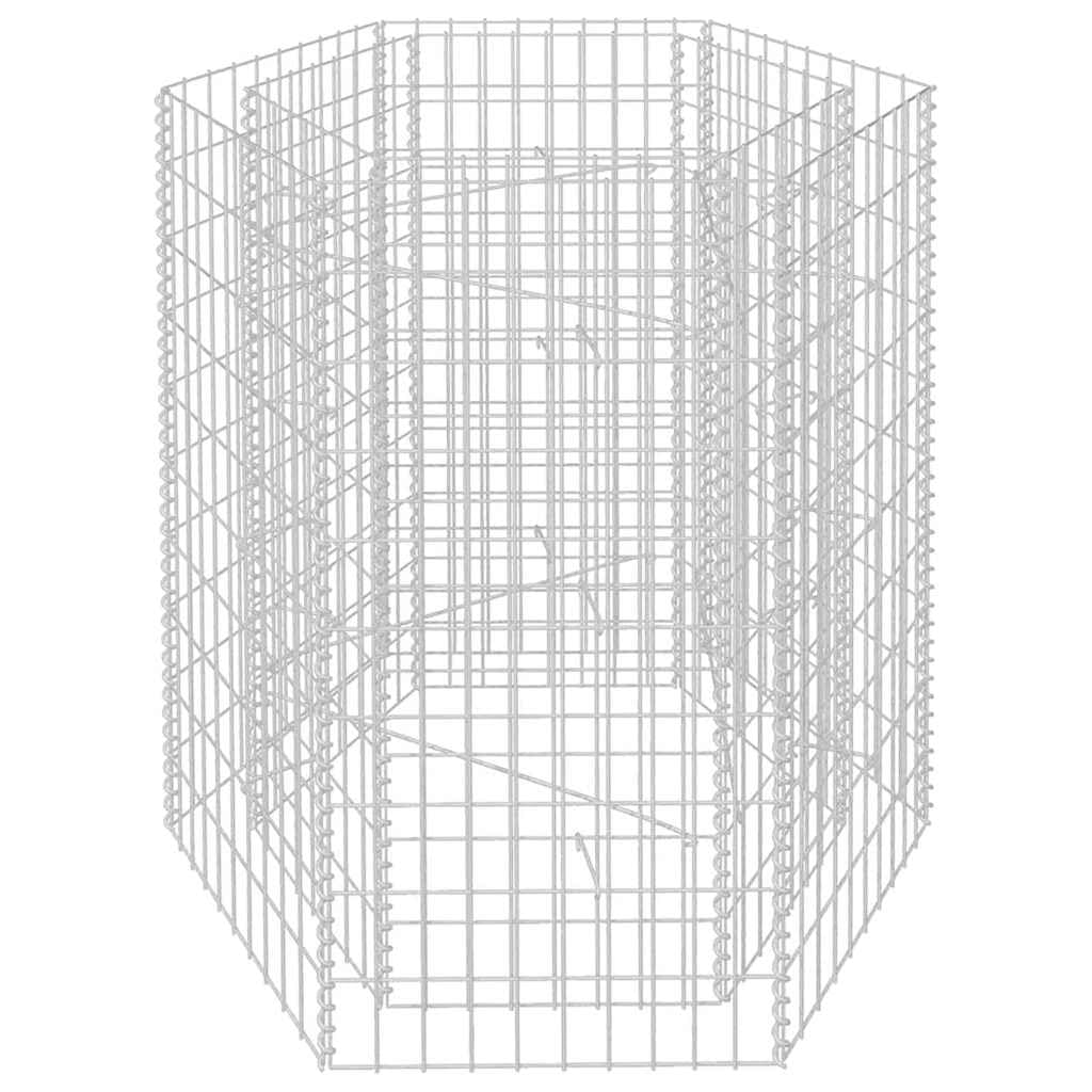 Gabion Raised Bed Silver Galvanized Steel 39.4 x 35.4 x 39.4 in, Gardening, Pots & Planters, 142533
