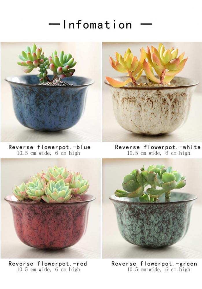 Ceramic Succulent Planter Pot with Drainage Planting Pot Flower Pots Small Planter Pots Flowing Glaze Base Serial Set with Holes