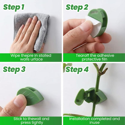 30 Pcs Plant Climbing Wall Fixture Clips with Acrylic Adhesive Stickers, Leaf Fixer Invisible Wall Vines Fixing Clips Self-Adhesive Hook Plant Vine Traction for Indoor Outdoor Decoration (30 Pcs)