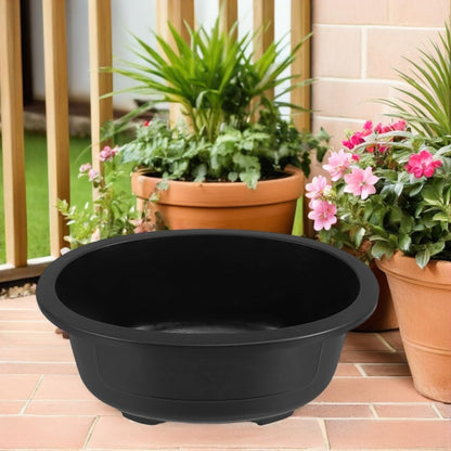 Hemoton 2pcs Large Oval Flower Pots Drainage for Indoor and Outdoor Gardening Modern Bonsai for Home Office Decor and Balcony Use