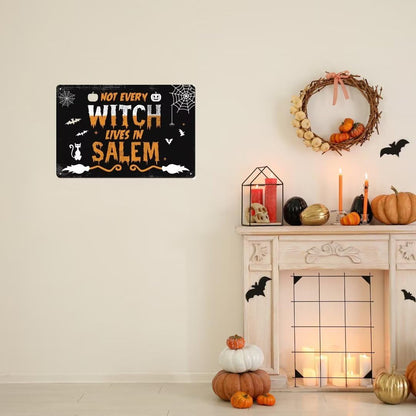 bivrten Halloween Garden Sign Not All Witches Live in Salem - Halloween Theme Holiday Farmhouse Patio Yard Outdoor Party Decor Witch Garden Decor Kitchen Witch Decor Halloween Party Decor 12x8 Inch