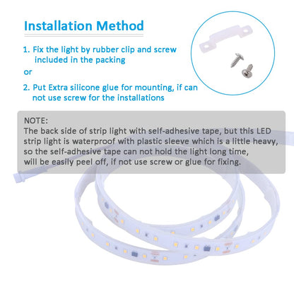 120V Dimmable LED Strip Lights 4200K Daylight, Work with Smart Plug,110V Dimming by Wall Dimmer, No Driver Need, Waterproof IP65, Length 16.4ft Under Cabinet Light, 115V Cove Light Accent Lighting