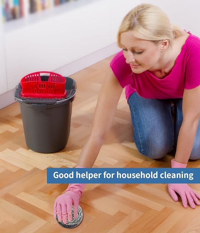 6Pcs Steel Wool Scrubbers - Flexible Scrubber Pads for Cleaning Dishes, Pots, Pans, Grills and Sinks