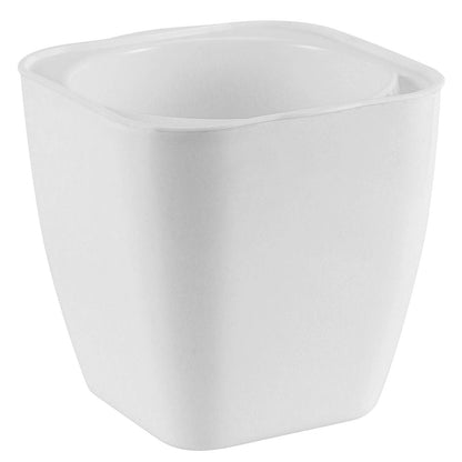 ZEONHAK 5 Inches Self Watering Planter, 10 Pack Plastic Self Watering Pots with 10 Wick Ropes, Wicking Flower Pots for Violets, Ocean Spider Plant, Orchid, Plants, Flowers, White