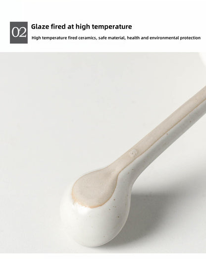 4-Pack - Ceramic blue and white Afternoon Tea, Coffee Whisk, Handmade Spoon,Pointed-head/Round-head handle coffee spoon, tea scoop for loose tea, Size 4.9 * 1.3 in（12.5 * 3.5 cm）