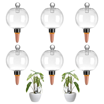 Ansberta 6 Pack Plant Watering Globes with Covers 17oz Self Watering Planter Insert, Plastic Water Bulbs, Indoor/Outdoor Plant Watering Devices for Automatic Drip Irrigation