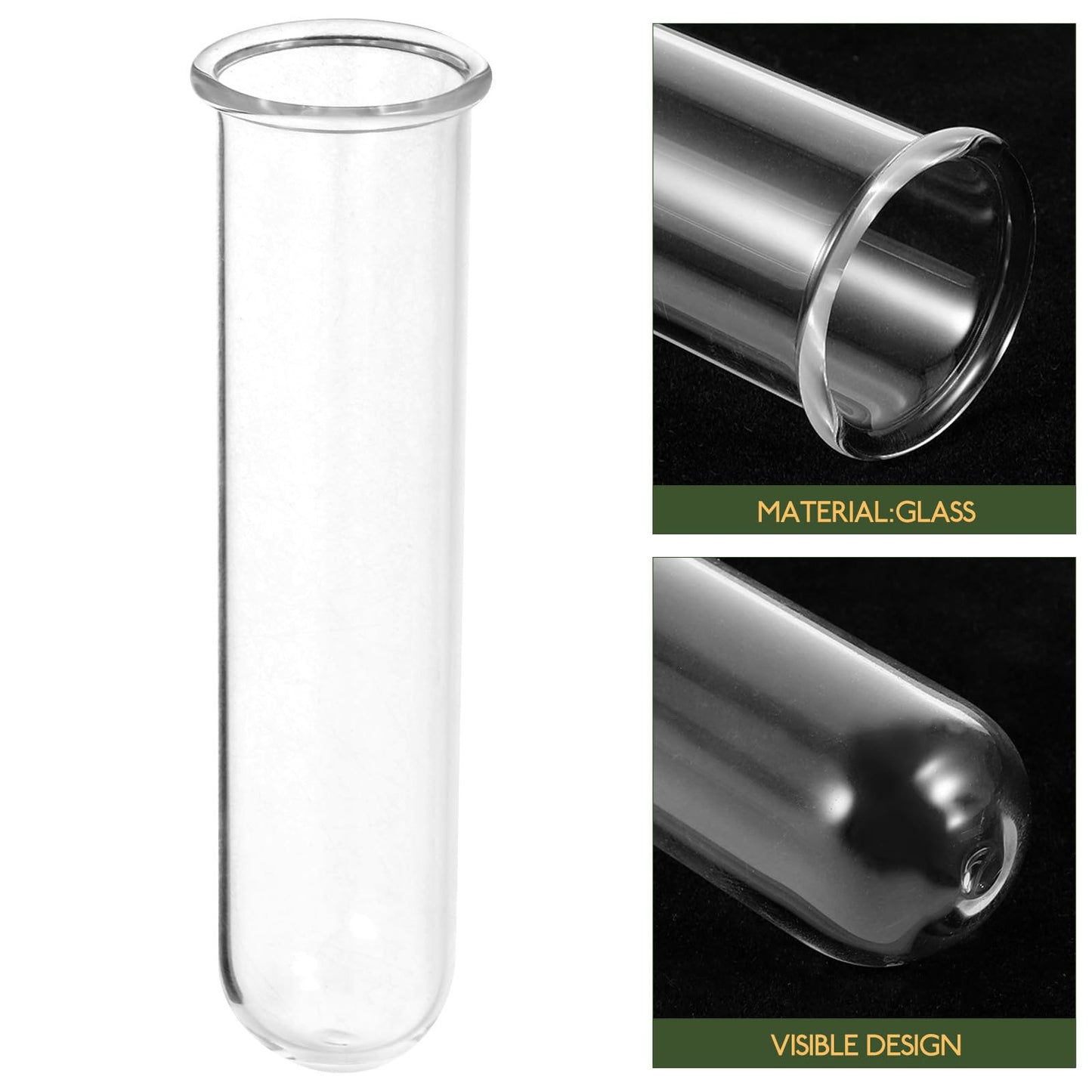 Zerodeko 5pcs Glass Test Tube Vases Set 2.5x3x11cm Floral Water Tubes Hydroponic Propagation Station for Small Plant Terrariums and Home Décor